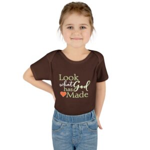 LOOK what God has Made Toddler Baby Rib Bodysuit - Brown