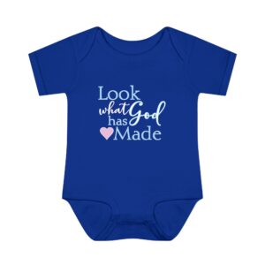 LOOK what God has Made Infant Baby Rib Bodysuit - Royal