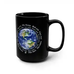 World Citizen / My Home Black 15oz Coffee Mug