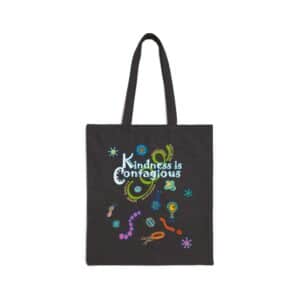 Kindness is Contagious Cotton Canvas Tote Bag - Black