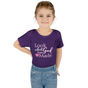LOOK what God has Made Toddler Baby Rib Bodysuit - Purple