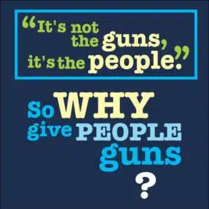 Why Guns - printed on back navy