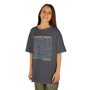Virtues Word Search Kid’s T-Shirt - Charcoal