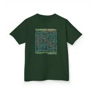 Virtues Word Search Kid’s T-Shirt - Forest Green