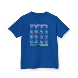 Virtues Word Search Kid’s T-Shirt - Royal