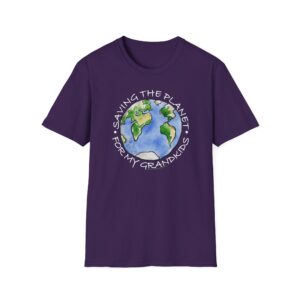“Saving the Planet for My Grandkids” T-Shirt - Purple