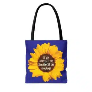 Be the Sunshine Sunflower Tote Bag - Back