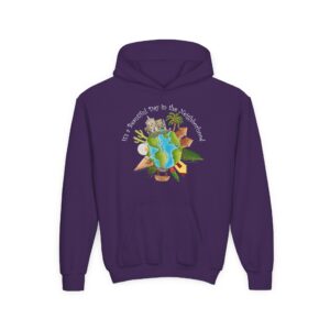 “It’s a Beautiful Day in the Neighborhood” Kid’s Hooded Sweatshirt - Purple