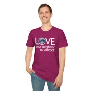 Love Your Neighbor/As Yourself T-Shirt - Antique Heliconia