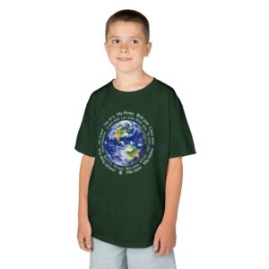 [Earth] My Home in 18 Languages, Kid’s Tee - Forest Green