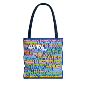 52 Simple Ways to Be Kind Tote Bag - Front