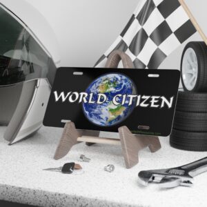 World Citizen Metal Car Vanity Plate