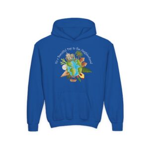 “It’s a Beautiful Day in the Neighborhood” Kid’s Hooded Sweatshirt - Royal Blue