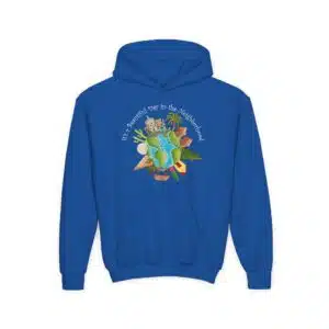 “It’s a Beautiful Day in the Neighborhood” Kid’s Hooded Sweatshirt - Royal Blue