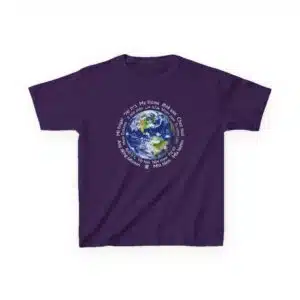 [Earth] My Home in 18 Languages, Kid’s Tee - Purple