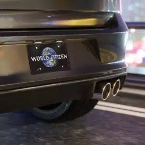 World Citizen Metal Car Vanity Plate