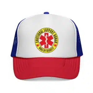 Emotional Support Human Trucker Caps - Red & Blue