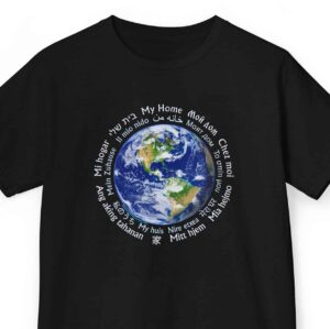 [Earth] My Home in 18 Languages, Kid’s Tee - Black