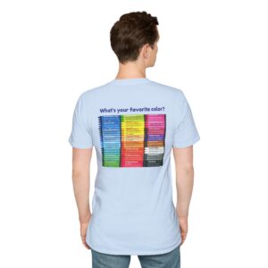 “Color Your Life with Character” Virtue Crayon T-Shirt – Light Blue Back