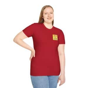 “Color Your Life with Character” Virtue Crayon T-Shirt – Cherry Red Front